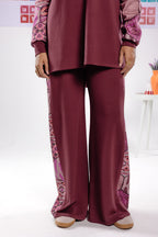 Flame set in burgundy