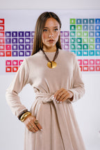 Icon dress in beige